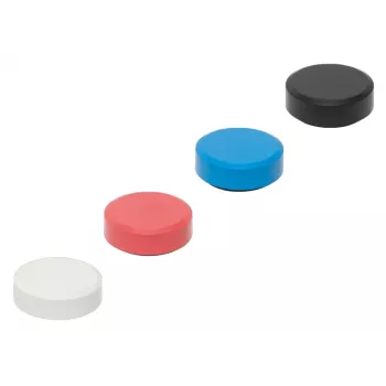MAULpro reciklirani okrogli magneti, 29 mm x 11 mm, 20-delni komplet (bela, rdeča, modra, črna) 6177399