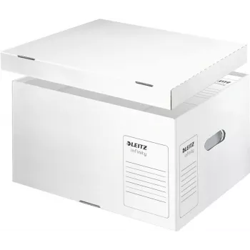 Leitz 61040000 Infinity arhivska škatla, bela, 10 kosov, A4/Folio, zložljiva, recikliran karton