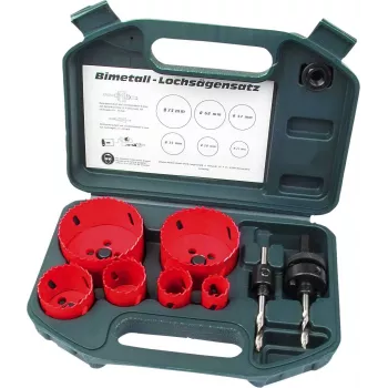 BRÜDER MANNESMANN MAN 44100 8-delni set HSS bimetalnih luknjačev za les in univerzalno uporabo, 22-68 mm