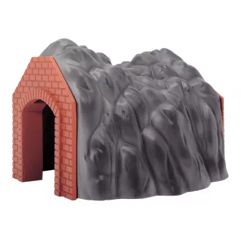 Märklin H0 enotirni predor z detajlnim kamnitim obokanim portalom, siva in oranžna 72202