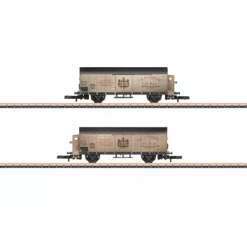 Märklin 82553 Z merilo 2-delni set pokritih tovornih vagonov Kessler prevoz penine DRG