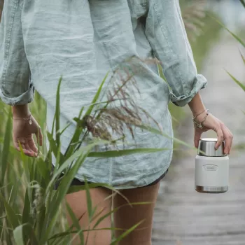 THERMOS ICON termovka za hrano bež, 0,47 l, izolirana posoda iz nerjavnega jekla z zložljivo žlico 4120323047