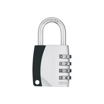 ABUS 155/40 kombinirana obešanka 4-mestno nastavljiva, aluminijasto telo, kaljeno jekleno uho, srebrna ABVS30890