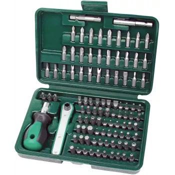 BRÜDER MANNESMANN 99-delni set varnostnih nastavkov, 95 krom-vanadijevih nastavkov, 1/4 inch šesterokotnik, magnetno držalo, organizacijska torbica 29899