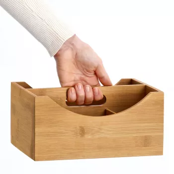 Zeller škatla za shranjevanje naravna 25 x 18 x 12 cm bambus 13336