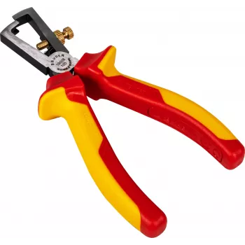 BRÜDER MANNESMANN VDE klešče za odstranjevanje izolacije 160 mm, 1000V izolirane, krom-vanadij, rdeče-rumene 10608
