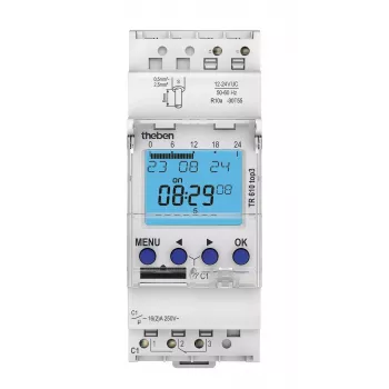 THEBEN TR 610 top3 12-24V digitalna tedenska stikalna ura, 1 kanal, za DIN letev, 16 A 6104130