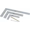 Brüder Mannesmann M81210 5-delni set kotnikov z risalno iglo, kaljeno jeklo, metrični, 100 mm ravnilo, 0-180° kotomer, 45° kotnik, centrirni kotnik, plastično etui 0418002