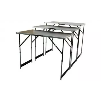 BRÜDER MANNESMANN M70113 komplet večnamenske zložljive mize, 3-delni, MDF E1 plošča 2,7 mm, aluminijast okvir, srebrno-siv