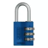 ABUS 145/30 aluminijasta obešanka s številčno kombinacijo, 3-mestna, modra