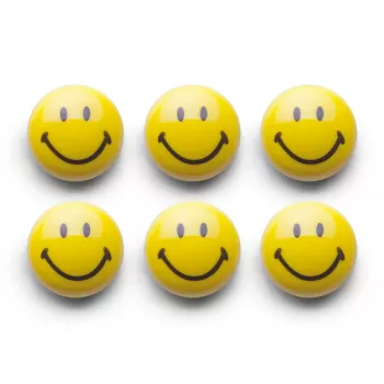 Zeller magnetni set Smiley 6 kosov 3 cm rumen 11204