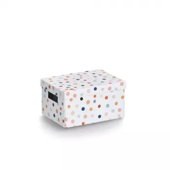 Zeller škatla za shranjevanje Dots bela s pikami 18,0 cm x 25,0 cm 14474
