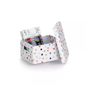 Zeller škatla za shranjevanje Dots bela s pikami 18,0 cm x 25,0 cm 14474