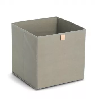 Zeller škatla za shranjevanje iz blaga khaki 32x32x32 cm zložljiva kocka organizator 14540