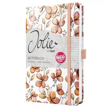SIGEL Jolie Clover Blush A5 črtana beležnica, trda vezava, 174 strani, marelična/koralna/rdeča JN363