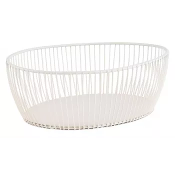 APS SVART ovalna skleda za kruh in sadje, bela, 240 x 190 x 80 mm, kovina, ni primerna za pomivalni stroj 30428