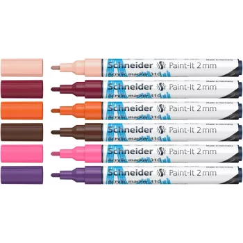 Schneider Paint-It 310 V3 komplet akrilnih markerjev, različne barve, 2,0 mm, 6 kosov 120197