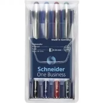 Schneider Edding One Business Stick kemični svinčnik, črn/moder/zelen/rdeč, 4 kosi 183094