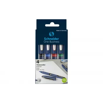 Schneider Edding One Business Stick kemični svinčnik, črn/moder/zelen/rdeč, 4 kosi 183094