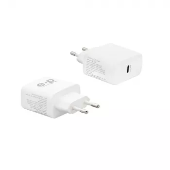 E+P AC221 USB-C GaN stenski polnilnik 65W Smart IC bel