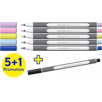 Schneider Paint-It 070 set flomastrov, 6 različnih barv, 1 mm okrogla konica, črnilo na vodni osnovi, prezračen varnostni pokrov ML07010502