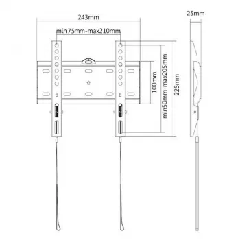 E+P stensko držalo 200x200 črno WHS104 5625404