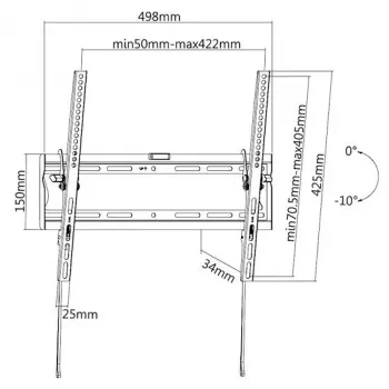 E+P nagibno stensko držalo za zaslone 32-65 inch, VESA 50x50-400x400, 35 kg, črno WHS115 (5625415)