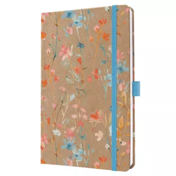 SIGEL Jolie 2027 tedenski planer A5 Blue Floral Serenity, trda vezava, z elastiko, zanko za pisalo, trakovi za zaznamke, notranjim žepom, 144 strani, papir 80 g/m², zaobljeni vogali, večjezični 7J807
