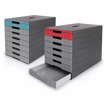 DURABLE IDEALBOX PLUS predalnik, 7 predalov, DIN A4, sivo-modra, polistiren 776306