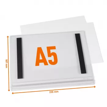 DURABLE vodoodporen magnetni okvir za poster A5, 5 kosov, črn 505819