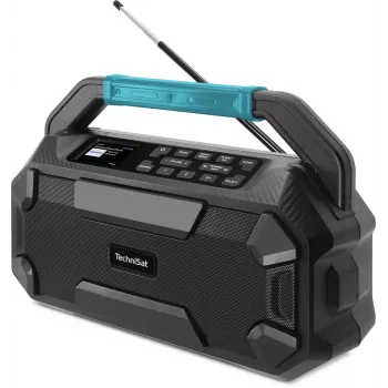 TechniSat VIOLA 231 OD DAB+ & UKW gradbiščni radio z Bluetooth, zaščita pred brizganjem IPX4, črn