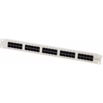 BULLITT CAT 3 ISDN patch panel, 50-portne vtičnice RJ45 8P4C neoklopljen, 19 inch 2U za omaro, črn