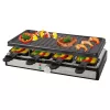 Raclette žar Clatronic RG 3757, pravokoten, rebrasta žar plošča 42x21 cm, 8 raclette ponvic, 1400 W, nerjavno jeklo/plastika, 263946