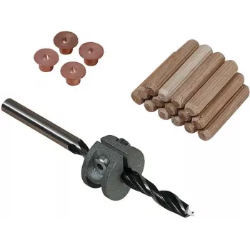 Wolfcraft komplet bukovih moznikov 8 mm s svedrom, omejevalnikom globine in označevalci (50 moznikov, 56 kosov) 2917000