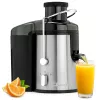 Clatronic AE 3666 centrifugalni sokovnik – črno-nerjavno jeklo, 400 W, 1,5 L posoda za tropine, 2 hitrosti 263804