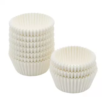 FACKELMANN 21615 modelčki za muffine in cupcakes, mastno odporen papir za peko, bel, premer 5,0 cm, 250 kosov