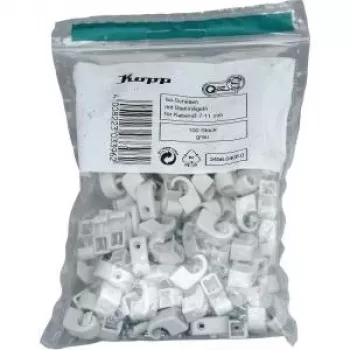 Kopp kabelska sponka z žebljem, premer snopa 7-11 mm, siva, 100 kosov 345604080