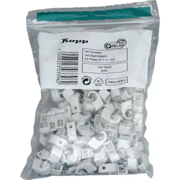 Kopp kabelska sponka z žebljem, premer snopa 7-11 mm, siva, 100 kosov 345604080