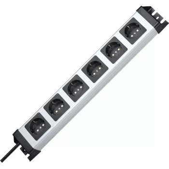HEINRICH KOPP POWERversal 6-kratni podaljšek Schuko, sivo-črn, 1,4 m kabel 226720018