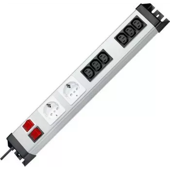 Heinrich Kopp POWERversal 8-kratna vtičnica z 2 Schuko in 6 vtičnicami IEC C13, 1,4 m kabla, črna 227520013