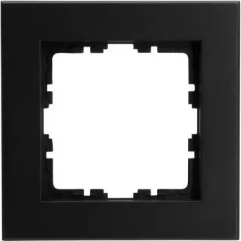 HEINRICH KOPP okvir pokrova 1-mestni HK07 PURE črna mat (86 x 86 x 9,5 mm, IP20, pritrditev s sponko) 406850007