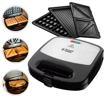 Russell Hobbs Creations 3-v-1 priprava za sendviče, črna/nerjavno jeklo