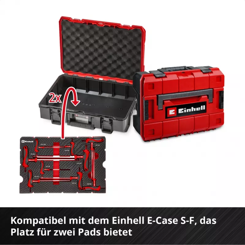 Einhell 370526 9-delni set vložkov za kovček za E-Case, rdeč/črn