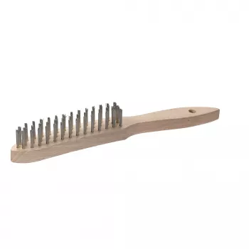 kwb 919930 ročna žična krtača, 3-vrstna, jeklena žica, valovite ščetine, plastični ročaj, 255 mm