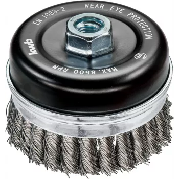 KWB AGGRESSO-FLEX® krožna krtača, pletena, valovita jeklena žica HSS, 75 mm, navoj M14, za kotno brusilko, 1 kos (719226)