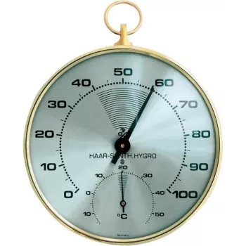 TFA Dostmann 45.2007 analogni okrogli termometer higrometer, bel/srebrn, premer 10 cm