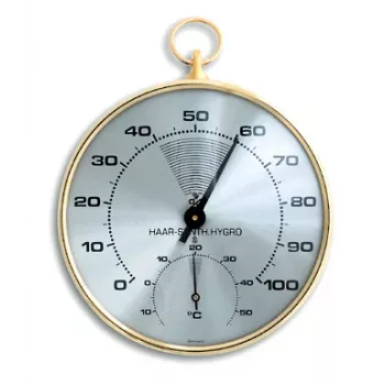 TFA Dostmann 45.2007 analogni okrogli termometer higrometer, bel/srebrn, premer 10 cm