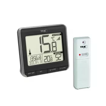 TFA Dostmann PRIO brezžični digitalni termometer, črno-bel 30.3069.01