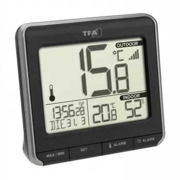 TFA Dostmann PRIO brezžični digitalni termometer, črno-bel 30.3069.01