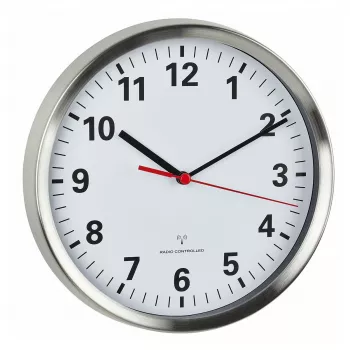 TFA Dostmann 60.3529.02 radijska stenska ura 220 mm aluminij drseči sekundni kazalec